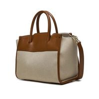 Furla Bolso Tesuto Canvas Natural Cognac   Furla Bolso Tesuto Canvas Natural Cognac   3
